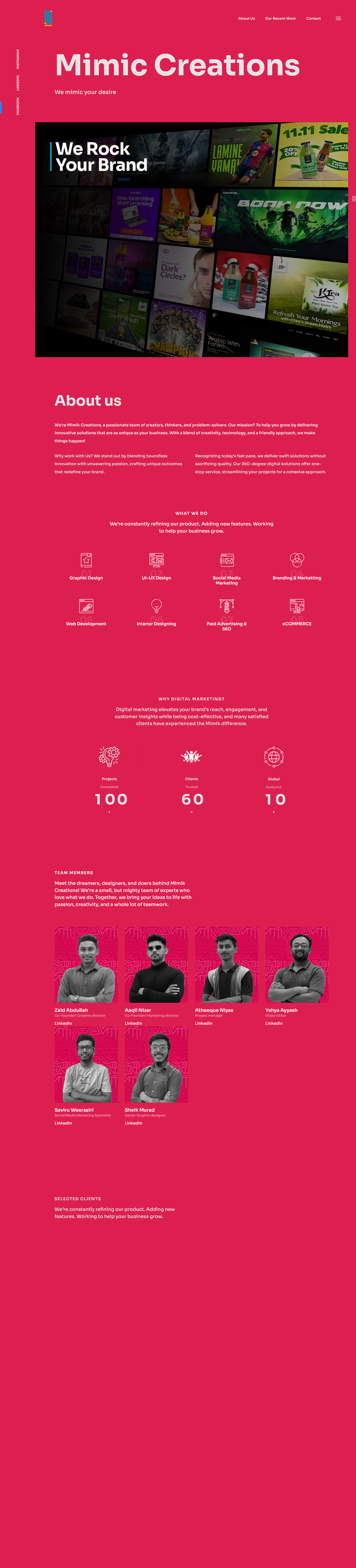 Mimik Creations Website Screenshot 2