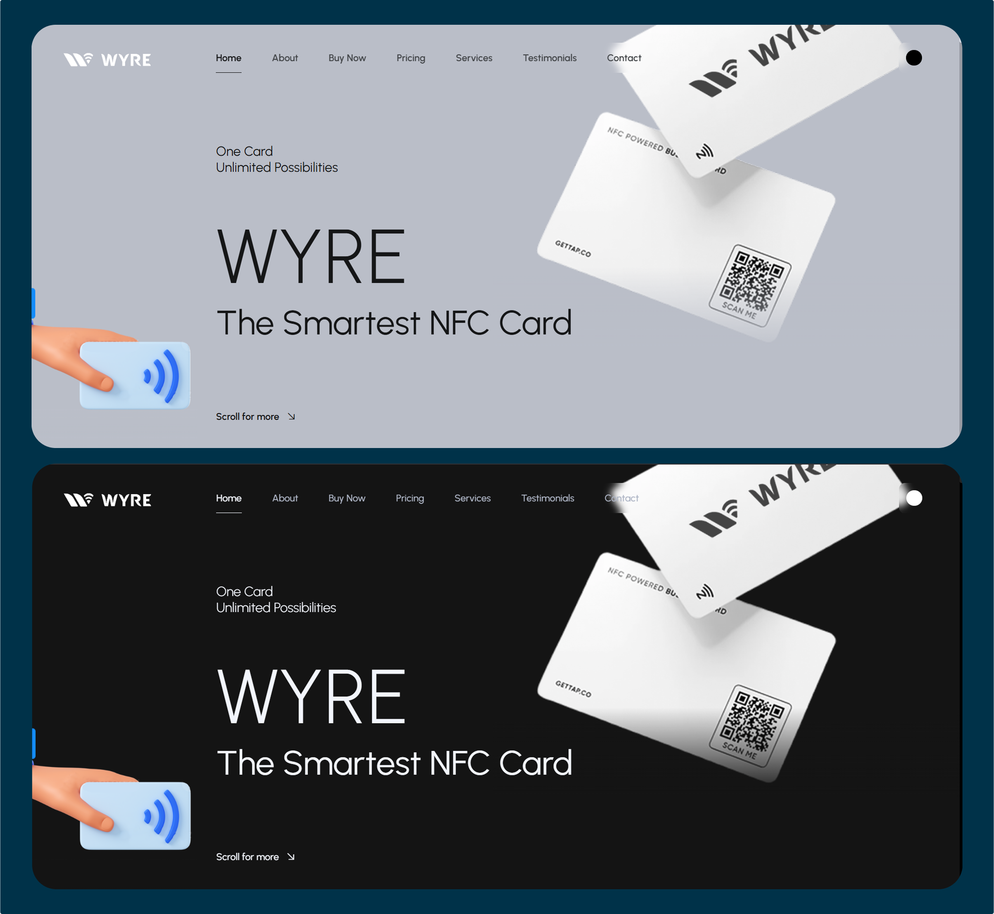 Wyre NFC Website Screenshot 1 - Features
