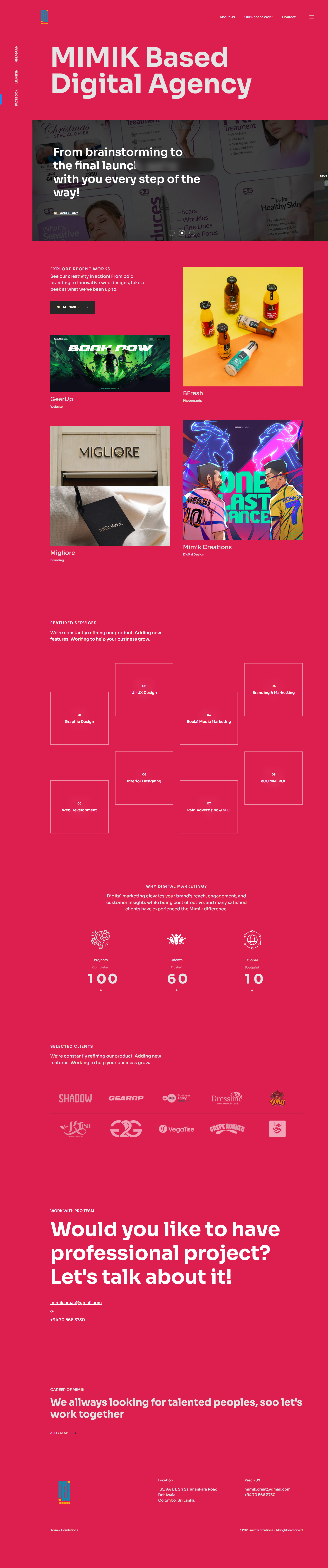 Mimik Creations Website Screenshot 4