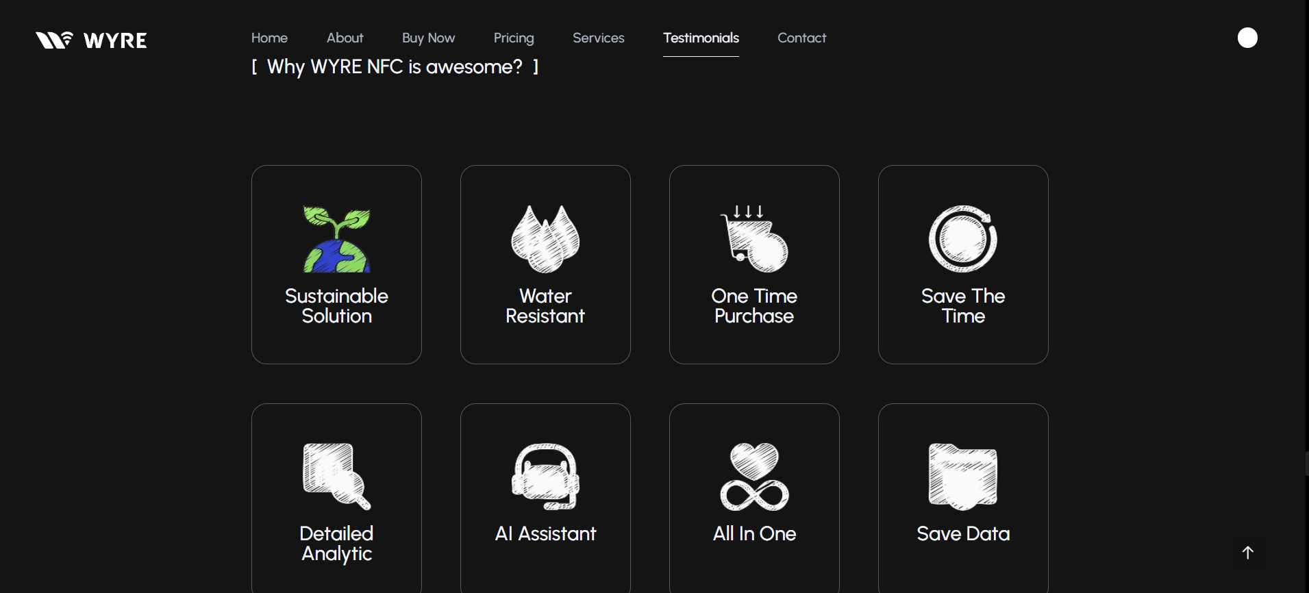 Wyre NFC Website Screenshot 4 - Micro-interaction Detail