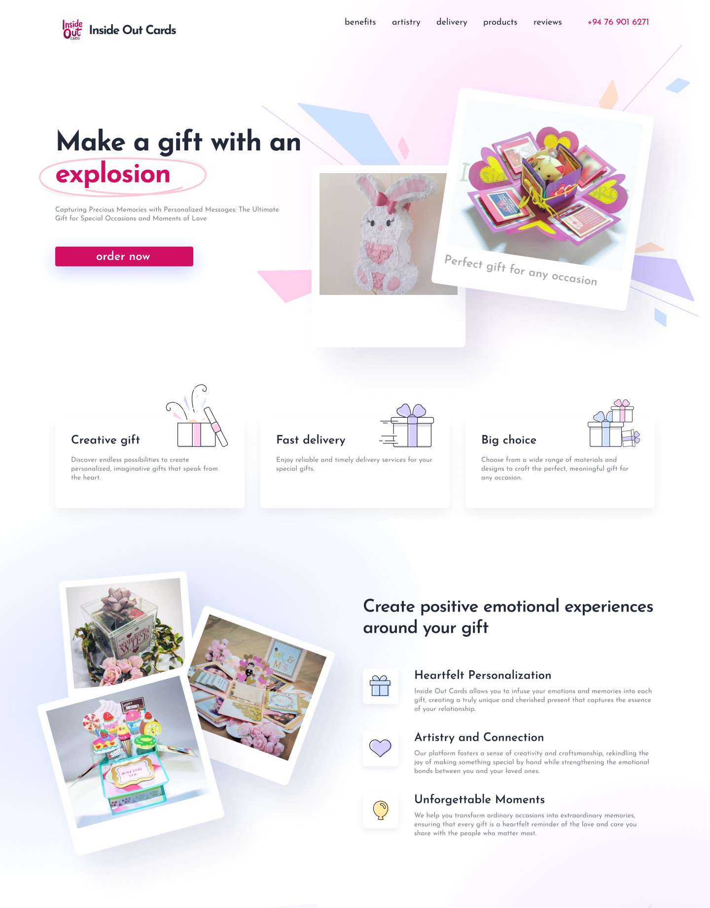 Inside Out Cards - Mobile Responsive View
