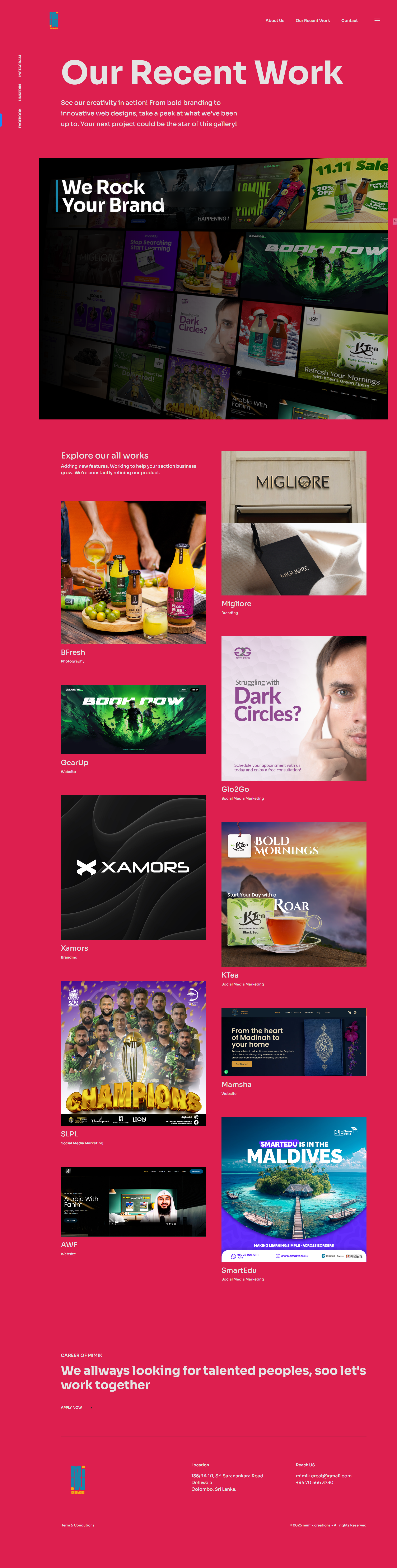 Mimik Creations Website Screenshot 5
